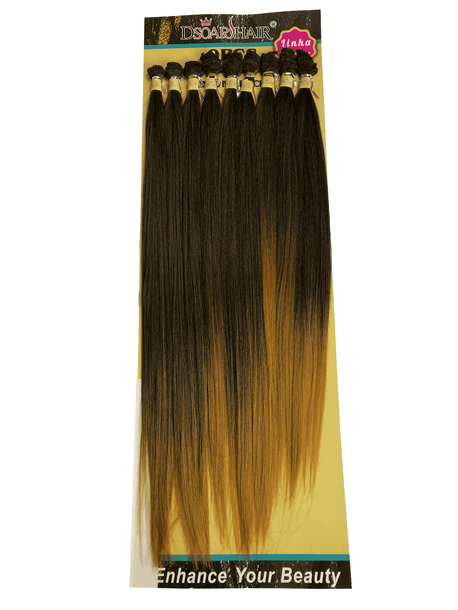 Cabelo Bio Liso Fabulosa Dsoar Hair Cor T1B/27 - Ombré Preto com pontas mel